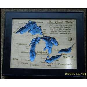  11 x 14 Framed Topographical Map 