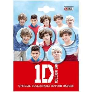  One Direction 5 Button Pin Badge Set 32mm (Official 1D 