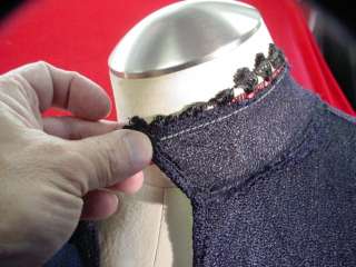 1920s MIDNIGHT BLUE DRESS Rayon Knit DROP WAIST Straight Line WORKING 