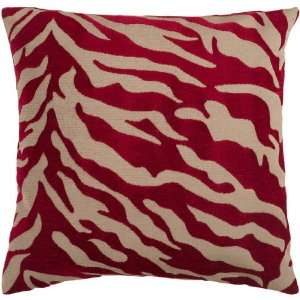  18 Red and Beige Hot Animal Print Decorative Throw Pillow 