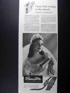 1940s HAMILTON WATCH VINTAGE PRINT AD  