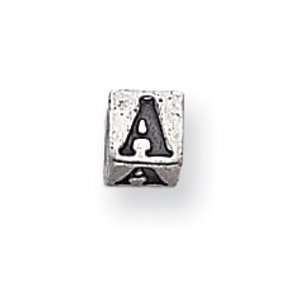  Sterling Silver A Block Bead Jewelry