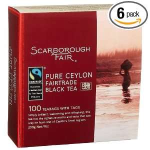 Scarborough Fair Fair Trade Pure Ceylon Black Tea, Tea Bags, 100 count 