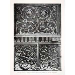 1925 Print Cathedral Wrought Iron Work Seville Spain Decorative Gate 