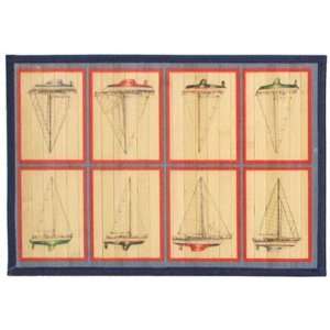  Laser Printed Split Bamboo Sailboat Placemat 18 x 12 Set 