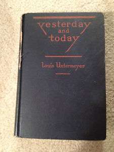 yesterday and today louis untermeyer harcourt brace 1934  