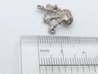 3g *8 Vintage 925 Sterling Silver Charm SCOTTISH BAGPIPES  