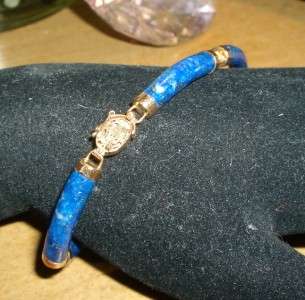 Estate 14K Yellow Gold Lapis Oriental Bracelet 12.0 Grams Not Scrap 