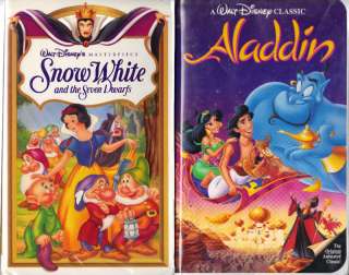 Snow White and the Seven Dwarfs & Aladdin;2 Disney VHS  