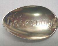 Galesburg Illinois Decorative Sterling Souvenir Spoon  