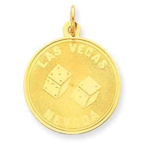  14k Gold Las Vegas Disc Charm Jewelry
