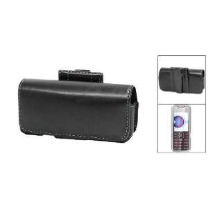   Black Leather Case Cover with Metal Clip for Nokia 7210 Electronics