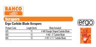 Ergonomic Handle, Carbide Blade Scraper. Includes #442 Flat Carbide 