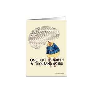  Cat is Worth a Thousand Words, Greeting Card Card Health 