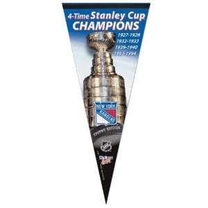 New York Rangers 17 x 40 4X Stanley Cup Champions Vertical Premium 