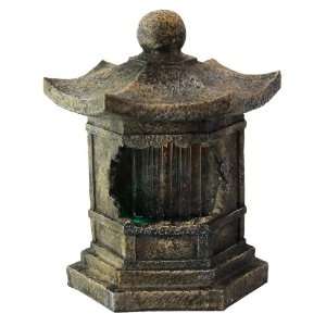  Pagoda with LED Tabletop Water Fountain   With Motion 