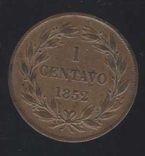 VENEZUELA RARE WONDERFUL COIN 1 CENTS 1852 DO NOT MISS  