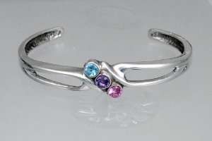  Bisexual Pride Cuff Bracelet in Sterling Silver Jewelry