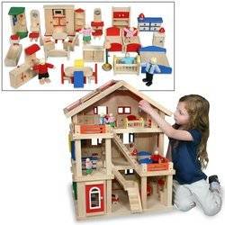    Rebecca Ns review of Giant Three Story Wooden Dollhouse with Fu
