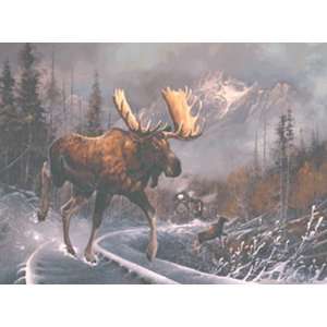  Ted Blaylock   Narrow Gauge Moose Chaser Giclee on Paper 
