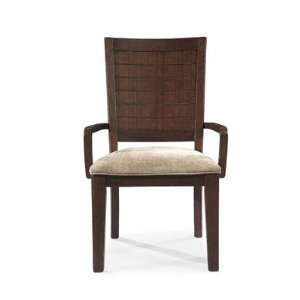  Portfolio Wood Back Arm Chair in Distressed Espresso [Set 