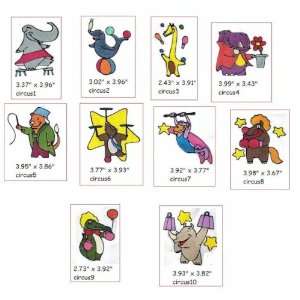 Circus Animals Collection Embroidery Designs on Multi Format CD 