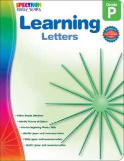 spectrum learning letters carson dellosa publishing staff paperback $ 