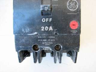 GE E11592 1070 277/480V 20A 3 Pole Circuit Breaker  
