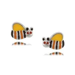  Childs Bee Earrings with Colored Enamel in Sterling 