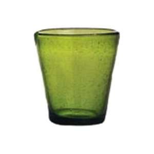 Abigails Army Green 8 Ounce Water Glass with Bubbles 