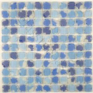  Blue 1 x 1 Blue Crystile Blends Frosted Glass Tile 