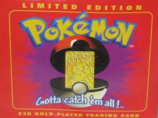   Pokemon 1999 Ball With 23K Gold Plated Trading Card Jigglypuff  