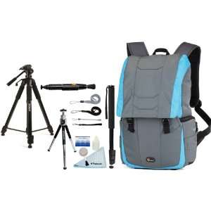  200 AW Backpack (Grey/Polar Blue) + Accessory Kit for Olympus 