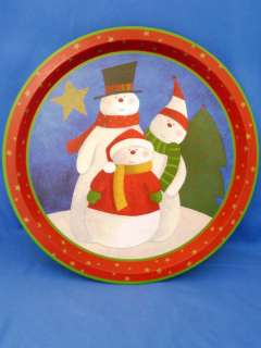 Christmas Metal Cookie Tray Snowman Family Xmas #24217  