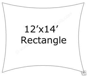 12x14 Rectangle Sun Shade Sail Awning Made in USA NEW  