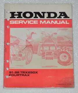 1991 1992 HONDA FOURTRAX 250X TRX250X Factory Shop Service Repair 