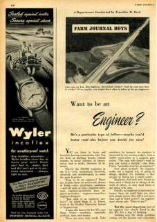 1958 WYLER INCAFLEX NAVIGATOR LIFEGUARD WITH ORIGINAL BOX AND PAPER 