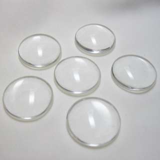 25mm 1 Diameter Clear Round Glass FB Cabs Tiles Covers for Jewelry 