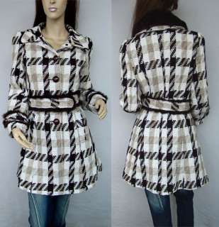 Quality Wool Fleece Fashion Mid Coat Jacket S L 26861  