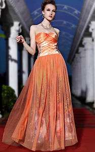 Orange Strapless Wedding Prom Evening Party Dress 30370  