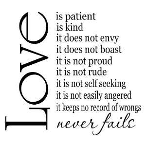 Love is Patient Love is Kind 22x20 vinyl wall sayings quotes stickers 