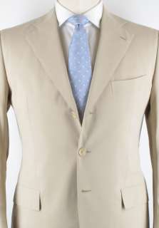 Gently Worn $4650 Cesare Attolini Beige Suit 42/52  