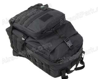 Molle Tactical Backpack with Compass & Padded Waist Belt Black  