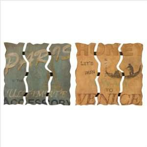  50889 Paris and Venice Wall Art in Brown   Set of 2
