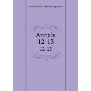 Annals. 12 13 Association of American Geographers  Books