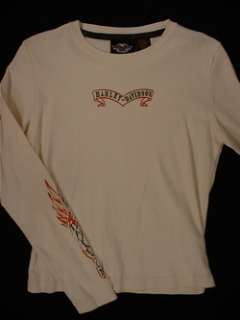 HARLEY DAVISON Logo Long Sleeve T Shirt (Womens Medium)  