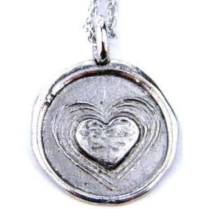  Nested Heart Design Wax Seal Charm Necklace Jewelry
