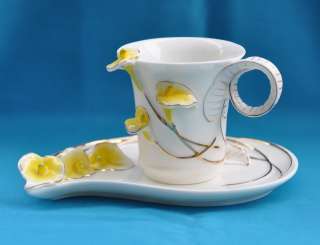 Yellow Floral Cup & Saucer ★★★★★  