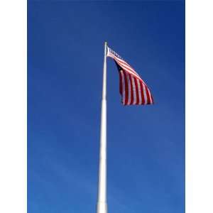  16 AEP White Telescoping Elite Flagpole w/ Flag Patio 