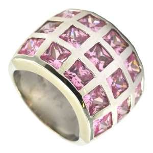  Pink CZ Windowpane Ring Jewelry